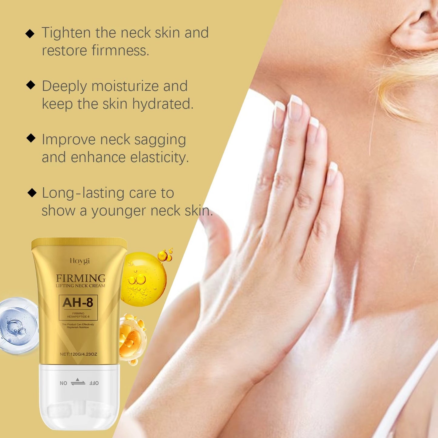 Crème de rouleau de soin de cou pour le lifting des rides Crème de massage apaisante pour la peau nourrissante et facilement absorbée