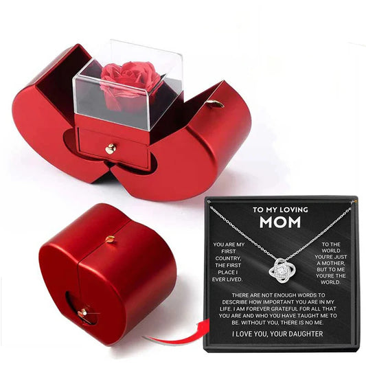 Coffret Rose Éternelle & son Collier d'Amour